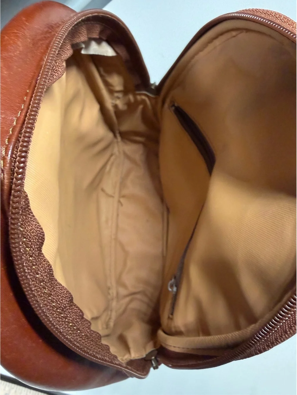 Vintage Morlane Paris Brown Genuine Leather Mini Backpack Brass Hardware